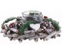 Photophore couronne de Noël en bois et verre - AUBRY GASPARD