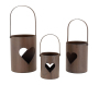 Photophore en métal rouillé (Lot de 3)