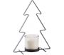Photophore sapin en verre et métal 35 cm