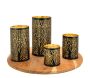 Photophores cylindriques noir et or (Lot de 4) - AUB-2327