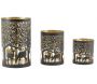 Photophores en métal Cerfs (Lot de 3)