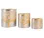Photophores en métal gris Arbre de vie (Lot de 3) - AUBRY GASPARD