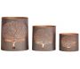Photophores en métal gris Arbre de vie (Lot de 3) - AUBRY GASPARD