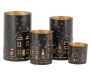 Photophores en métal noir et doré Maison (lot de 4)