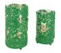 Photophores ronds verts feuilles tropicales métal (Lot de 2) - AUB-6656