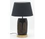 Pied de lampe Visage en aluminium noir et manguier - 119