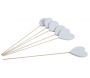 Piques coeurs en bois blanc (Lot de 6)