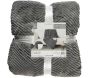Plaid imitation fourrure grise et sherpa 140 x 200 cm - CMP-5357