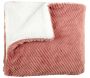 Plaid imitation fourrure rose et sherpa 140 x 200 cm