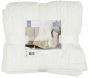 Plaid en polyester sherpa crème 120 x 150 cm Torsade - CMP-5359