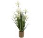 Plante artificielle avec fleurs blanches avec pot en jute - SIL