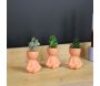 Plante artificielle pot en terracotta bonhomme (lot de 3) - SIF-0620