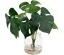 Plante artificielle pot en verre Monstera 27 cm