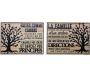 Plaque décorative en bois Famille et arbre de vie 30 x 40 cm (Lot de 2)