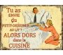 Plaque en métal humour 21 x 15 cm
