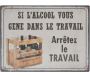 Plaque en métal humour 21 x 15 cm