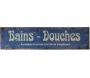 Plaque publicitaire Bains-douches bleue antique