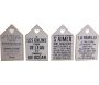 Plaques en bois Règles de la maison 18 x 11 cm (Lot de 4)