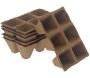 Plaques de 6 pots carrés biodégradables 6 cm (Lot de 4)
