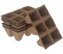 Plaques de 6 pots carrés biodégradables 5 cm (Lot de 6)
