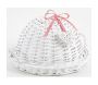 Plateau rond en osier blanc + cloche - AUBRY GASPARD