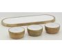 Plateau + 3 bols en manguier et résine blancs - AUBRY GASPARD