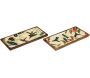 Plateau en manguier et émail Colibri 40 x 19 cm (Lot de 2)