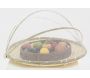 Plateau rond en bambou avec cloche en filet - AUB-5605