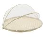 Plateau rond en bambou avec cloche en filet