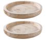 Plateau rond en paulownia (Lot de 2)