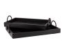 Plateaux en bambou et bois noirs (Lot de 2)