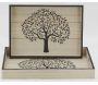 Plateaux rectangulaires en bois naturel Arbre de vie (Lot de 2) - AUBRY GASPARD