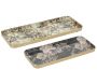 Plateaux rectangulaires en métal Fleurs retro (lot de 2)