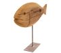 Poisson sur pied en bois recyclé et métal - 6
