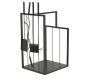 Porte-bûches en métal noir + 4 accessoires - 94,90