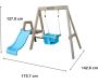 Portique balançoire et toboggan en bois First Play - KID-0391