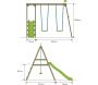 Portique avec 2 balançoires et une glissière Forest - MOO-0147