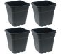 Pot carré noir 18 litres  30.5 x 30.5 x 31 cm