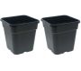 Pot de plantation carré noir 25 litres  33.5 x 33.5 x 34 cm