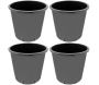 Pot de plantation rond de 25 litres noir 33 x 33 cm