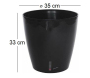 Pot en plastique rond avec réserve d'eau 35 cm Eva - RIV-0201