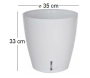 Pot en plastique rond avec réserve d'eau 35 cm Eva - RIV-0200