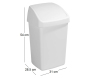 Poubelle blanche avec couvercle basculant Delta - SUNWARE