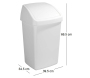 Poubelle blanche avec couvercle basculant Delta - SUNWARE