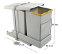 Poubelle de recyclage extraction automatique  2 conteneurs de 14 litres - EMU-0199