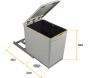 Poubelle de recyclage fixation inférieure et extraction manuelle 16 litres - EMU-0132