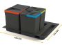 Poubelles pour tiroir de cuisine Recycle (Lot de 3 bacs de tri) - 69,90