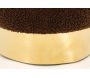 Pouf rond en bouclette et métal doré - 29,90
