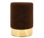 Pouf rond en bouclette et métal doré - 7
