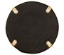 Pouf rond en bouclette et métal doré - 5